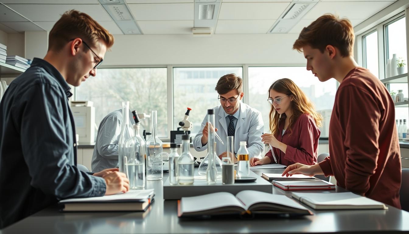 Student using learning strategies while studying